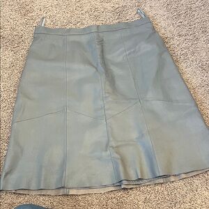 Chic A-Line Gray Leather Skirt